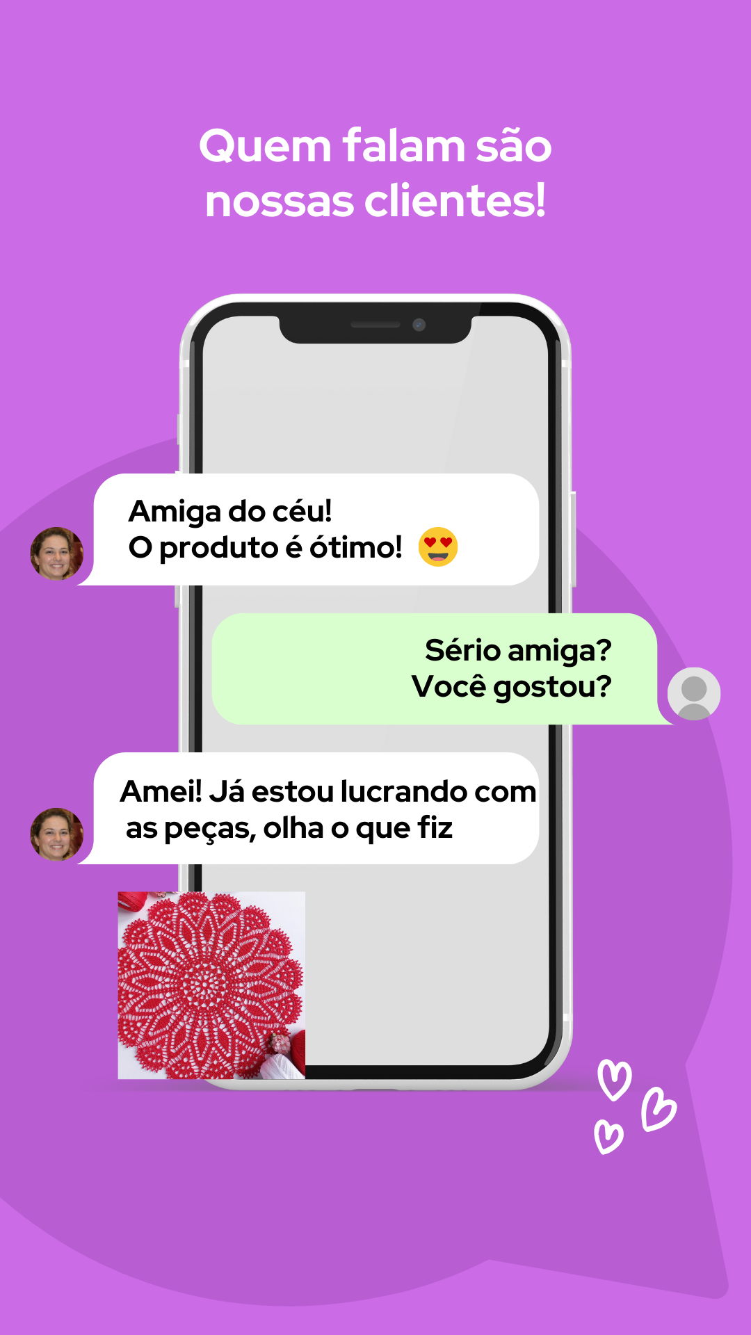 Story instagram testemunho cliente minimalista rosa e roxo